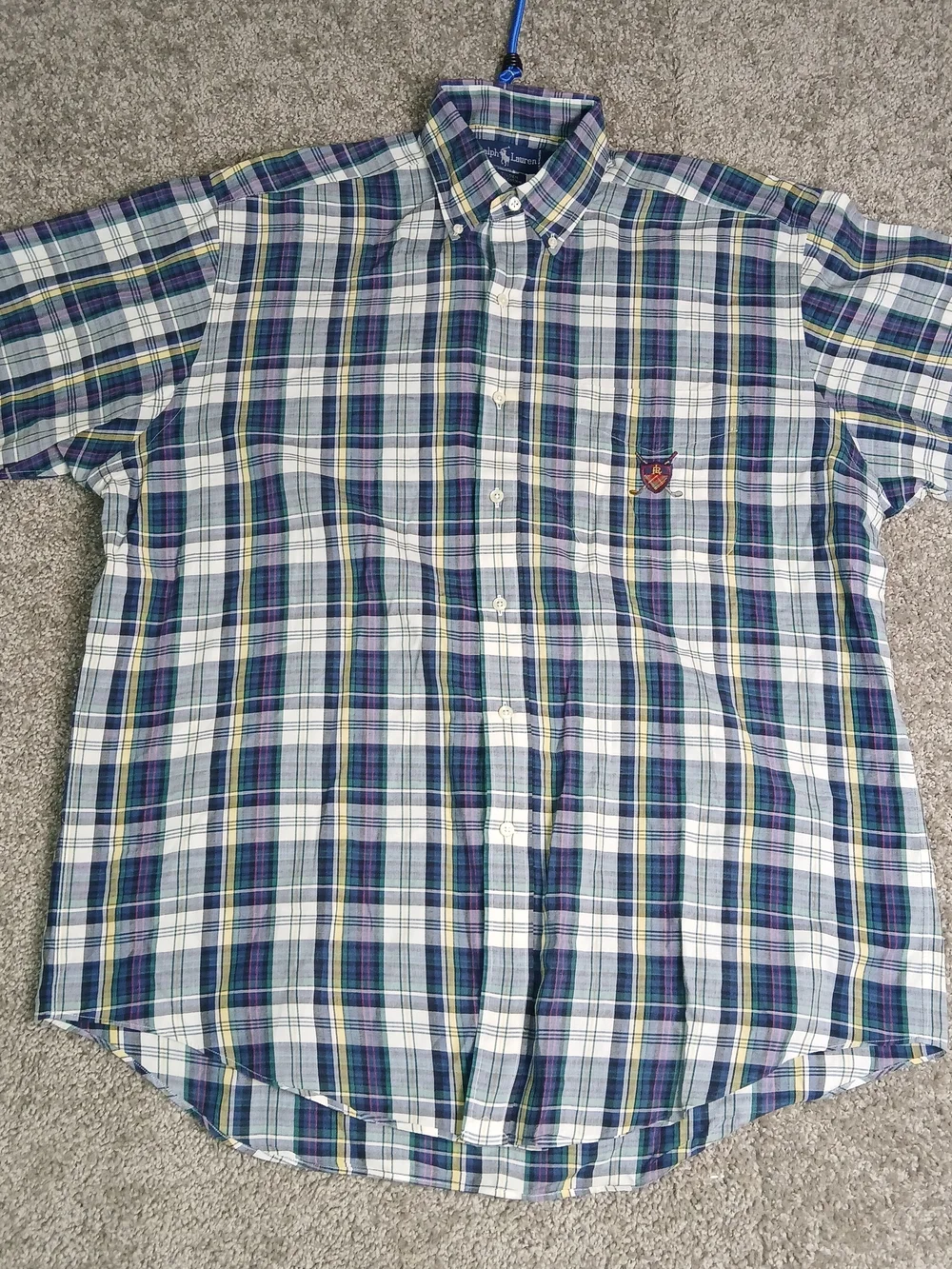 Ralph Lauren Golf Tilden Men's Button-Up Shirt‎ Tartan Plaid - Size Large
